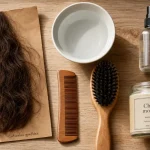 Cheveux mousseux remède naturel : bol, peigne et spray anti-frisottis