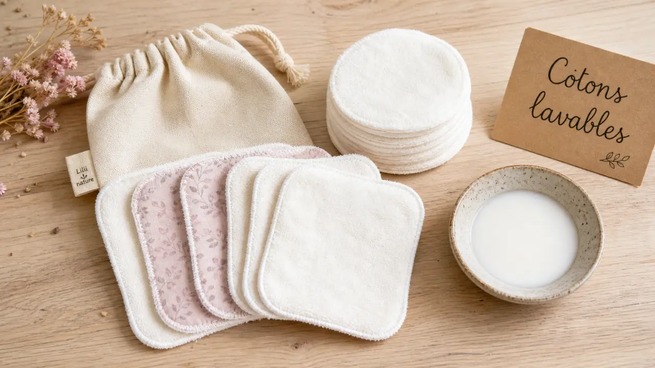 Cotons lavables bébé et bio, disques et carrés en coton, soin peau
