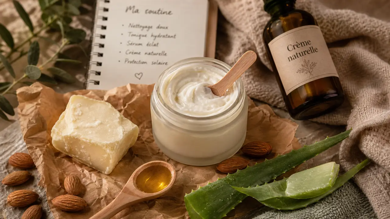 Crème naturelle pour le corps pour peau sèche et déshydratée, pot en verre et huile d’amande
