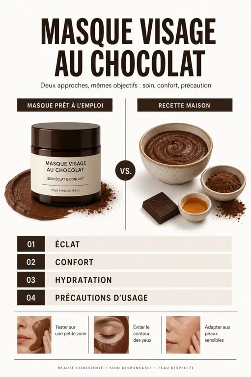Masque chocolat visage : comparaison entre masque prêt à l’emploi et recette maison