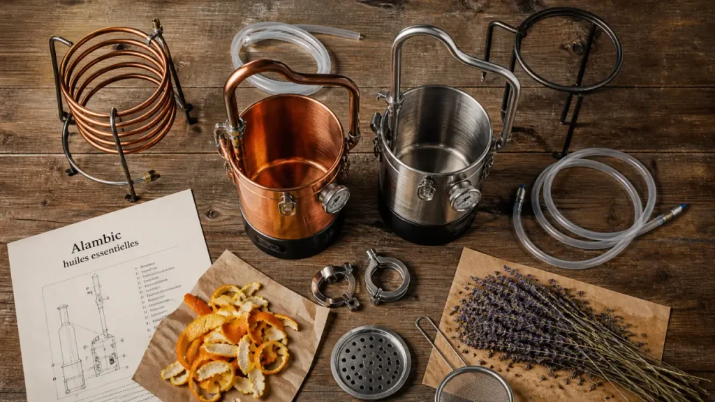 Quel alambic pour huiles essentielles choisir : colonne, cuivre ou inox ?
