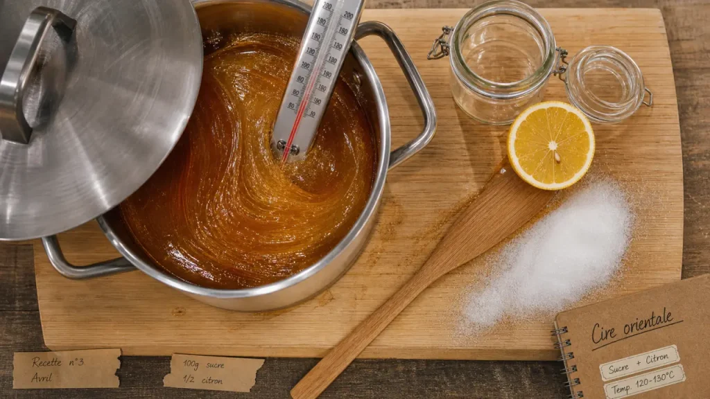 Cire au sucre recette : 129°C, test de la goutte et erreurs à éviter