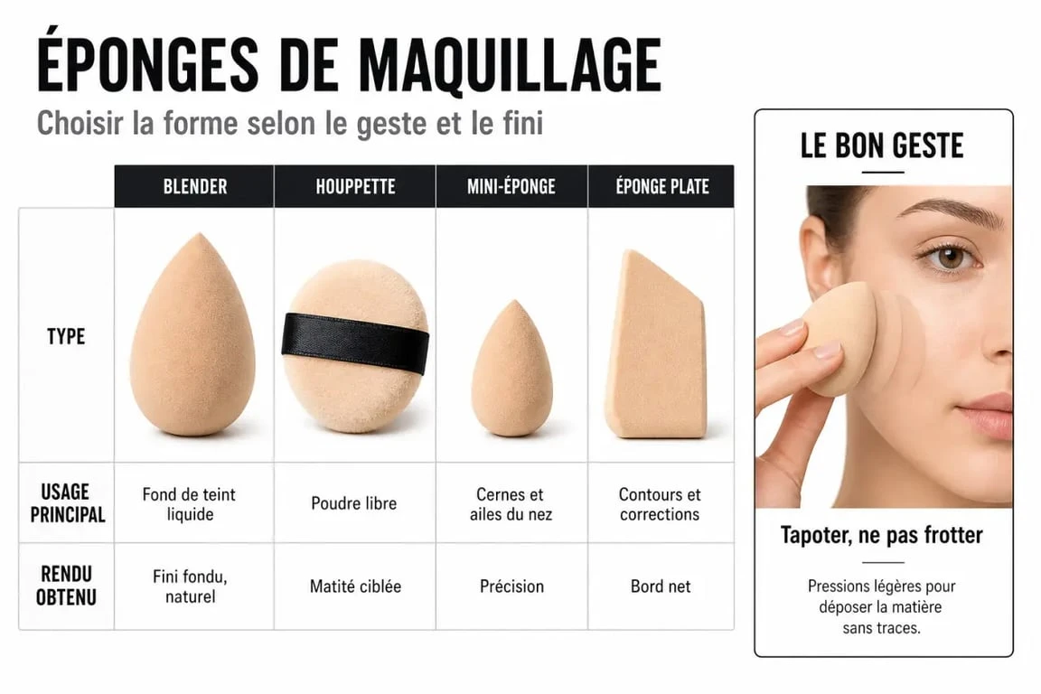 Éponge pour maquillage : comparaison des types et des usages