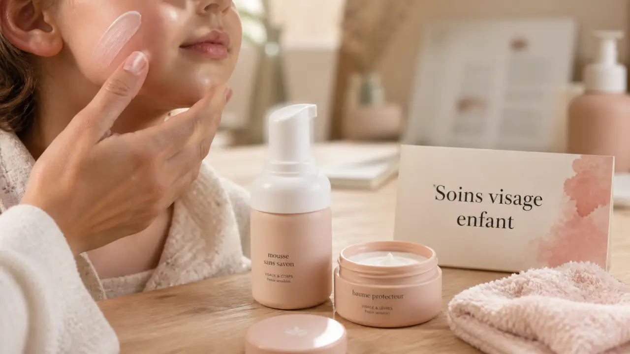 Soin visage enfant : crème douce sur les joues