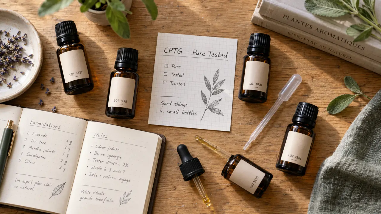doterra huiles essentielles CPTG : flacons, étiquettes et précautions