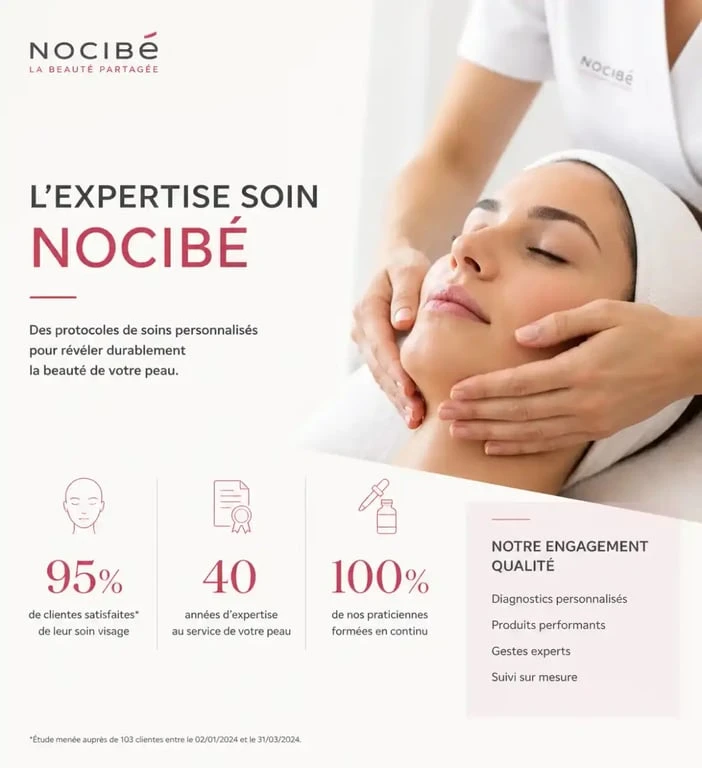 Ambiance relaxante d'un soin visage en institut Nocibé