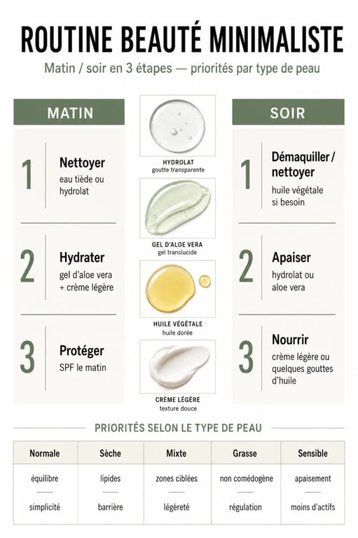 Adopter une routine beauté minimaliste et naturelle au quotidien en 3 étapes pour le matin et le soir
