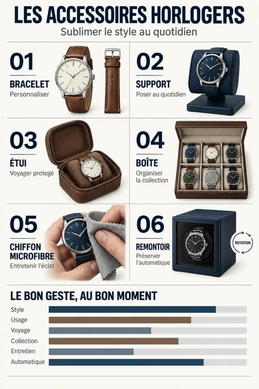 Infographie sur l'importance des accessoires horlogers pour sublimer le style quotidien