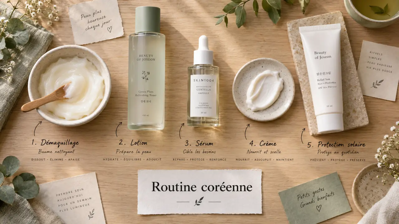 Routine beauté coréenne : 10 étapes soin visage, produits layering