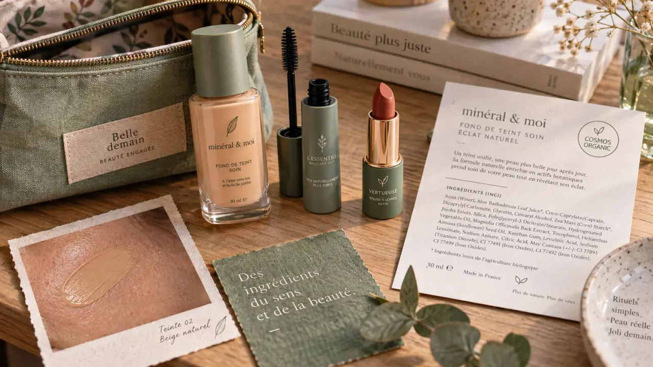 Maquillage bio et labels : liste INCI sur fiche produit