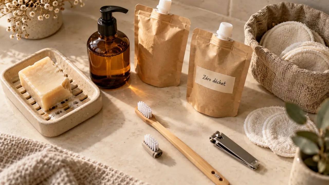 Salle de bain zéro déchet : savon solide, recharge et accessoires réutilisables