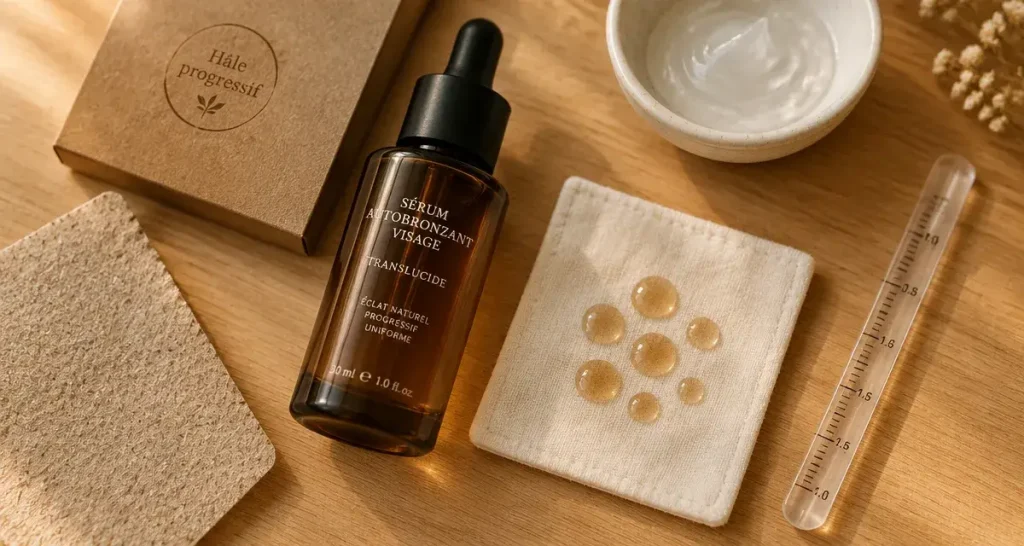 Sérum autobronzant visage : le dosage qui évite les traces et les sous-tons orange